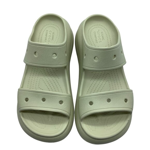 Crocs Unisex Classic Mega Crush Sandals Cream Women Size 9 Lightweight Slip-On - Picture 4 of 8